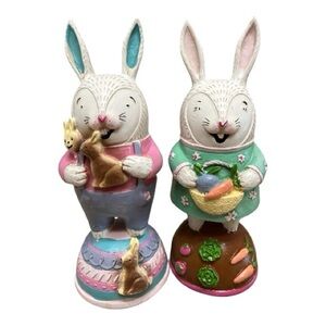 Holiday Home 8 Inch Colorful Bunny Decretive Figurines